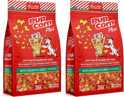 Pup Corn plus - Puffed Dog Treats with Prebiotics and Probiotics - Chicken & Cheddar Cheese (24Oz) - Made in USA17