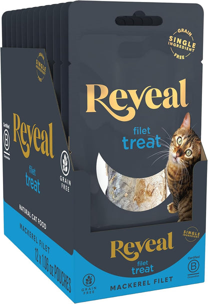 Reveal Whole Tuna Filet Cat Treats 12-Pack 1.06 Oz Loins | 100% Natural, High Quality Protein, Single Ingredient, Grain Free, High Protein, No Fillers, No Artificial Additives8