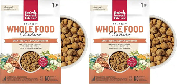 The Honest Kitchen Grain Free Beef & Superfoods Whole Food Clusters, Human Grade Dry Dog Food, Vet-Crafted Nutritional Support for Skin, Coat, Digestion & Overall Wellness, 5 Lb Bag24