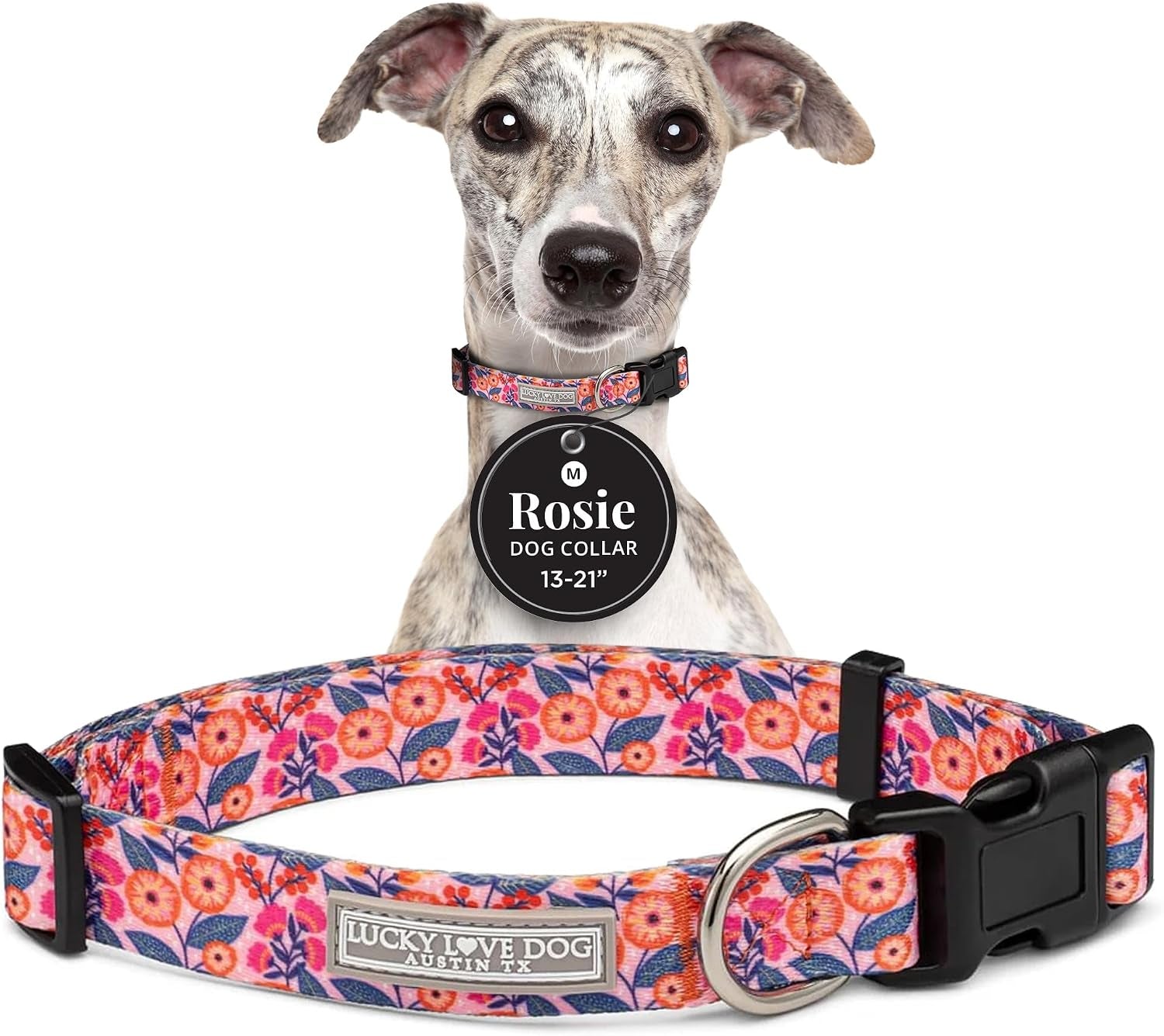 lucky-love-dog-easy-click-buckle-dog-collar-with-leash-set-combo-durable-comfortable-for-male-female-dogs-pet-collar-for-medium-dogs-secure-fit-blackbird-combo-medium