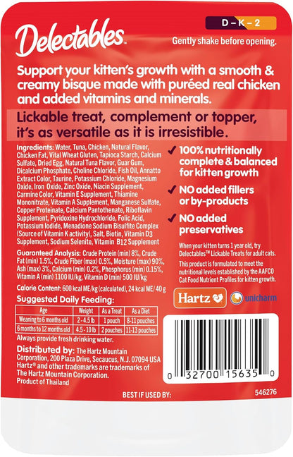 Delectables Bisque Kitten Lickable Wet Cat Treats - Tuna & Chicken (Pack of 12) ( Packaging May Vary )7