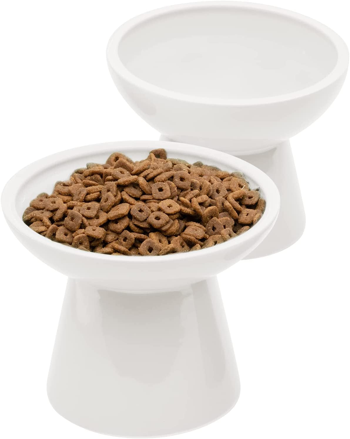 ceefu-2-pack-elevated-ceramic-cat-bowls-extra-wide-for-food-water-anti-vomiting-whisker-friendly-shallow-food-dish-and-deep-water-bowl-lead-cadmium-free-raised-height-for-cats-sage-green