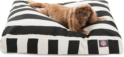 Majestic Pet Stripes Rectangle Medium Dog Bed Washable – Non Slip Comfy Pet Bed – Dog Crate Bed with Removable Washable Cover – Dog Kennel Bed for Sleeping, Polyester Fiber, Medium, Black1