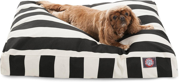 Majestic Pet Stripes Rectangle Medium Dog Bed Washable – Non Slip Comfy Pet Bed – Dog Crate Bed with Removable Washable Cover – Dog Kennel Bed for Sleeping, Polyester Fiber, Medium, Black1