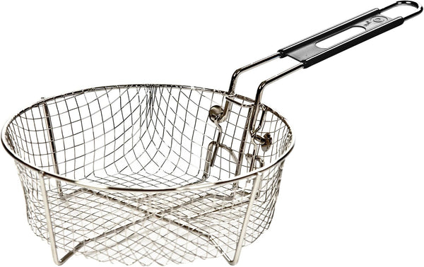 Silver Nickel-Plated Deep Fry Basket, 9 Inches | Steel Deep Fry Basket for Deep Frying in Cast Iron Dutch Ovens & Deep Skillets, Holds Food Securely1