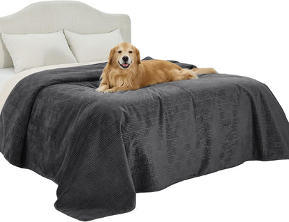 Bedsure Waterproof Couch Cover for Dogs Washable - Waterproof Blanket for Large Dogs Couch Sofa Bed Cozy, Lightweight Furniture Protector for Pet Cat Quick Drying, Ash Grey, 52X82In28