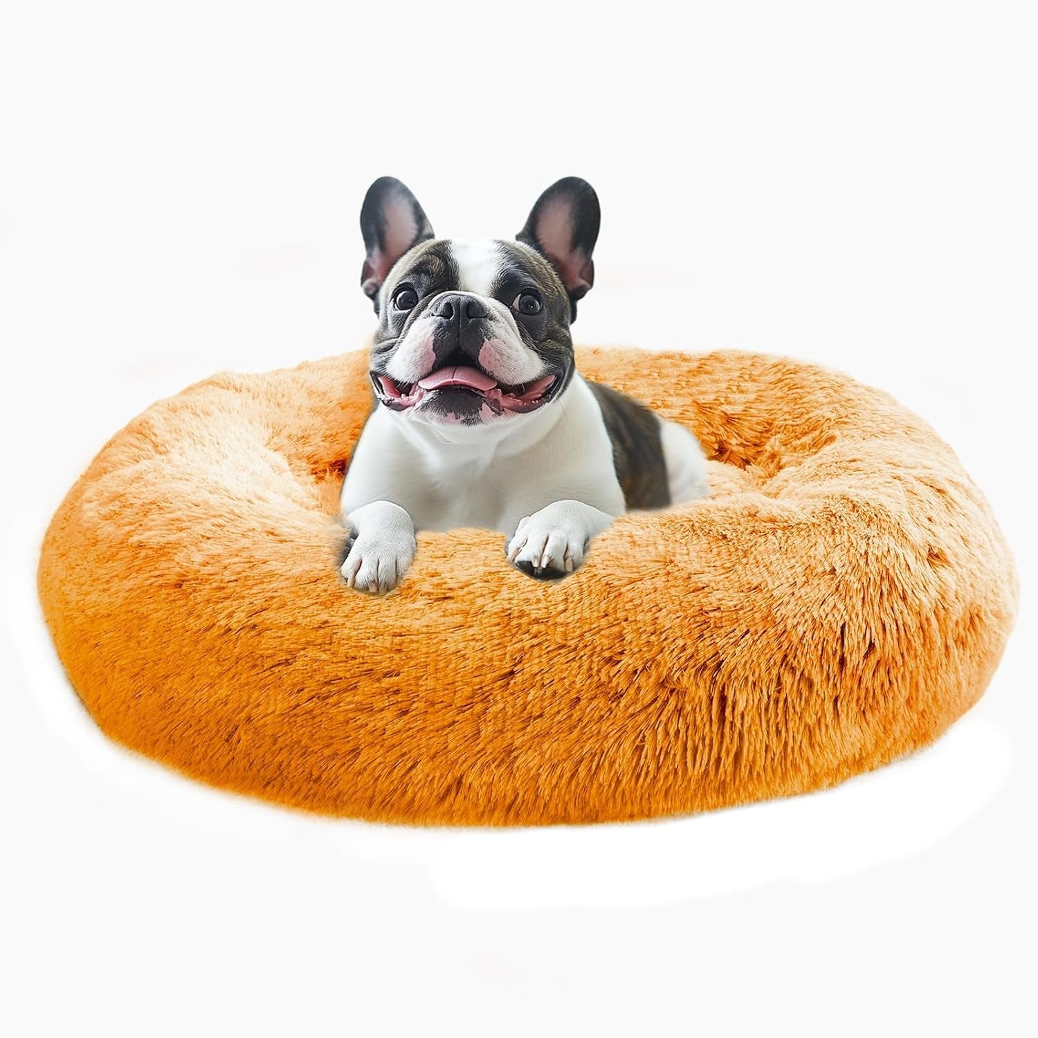 jollyvogue-small-dog-bed-calming-dog-beds-for-small-dogs-indoor-cats-20-inches-donut-washable-cat-bed-for-kittens-puppies-round-fluffy-plush-faux-fur-pet-bedssmoke-grey