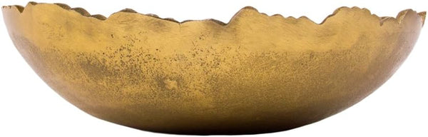 8.75” Gold Moon Decorative, Asymmetrical Torn, Hammered Metal Centerpiece Bowl with Sculpted Edges3