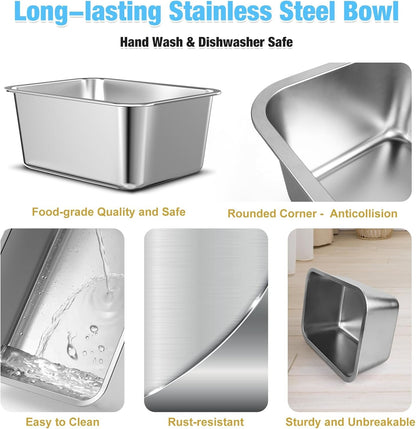 Bobbie & Laxi 14" Elevated Dog Water Bowl, 2.4 Gal Stainless Steel Bowl | Reduces Neck & Joint Strain for Large or Senior Dogs; Rust-Resistant Steel Bowl, Iron Stand7