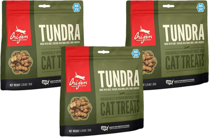 Orijen 3 Pack of Tundra Cat Treats, 1.25 Ounces Each, Freeze-Dried, Grain-Free, Made in the USA1