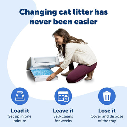Petsafe Scoopfree Self-Cleaning Cat Litter Box Tray Refills with Premium Blue Non-Clumping Crystals, 3-Pack3