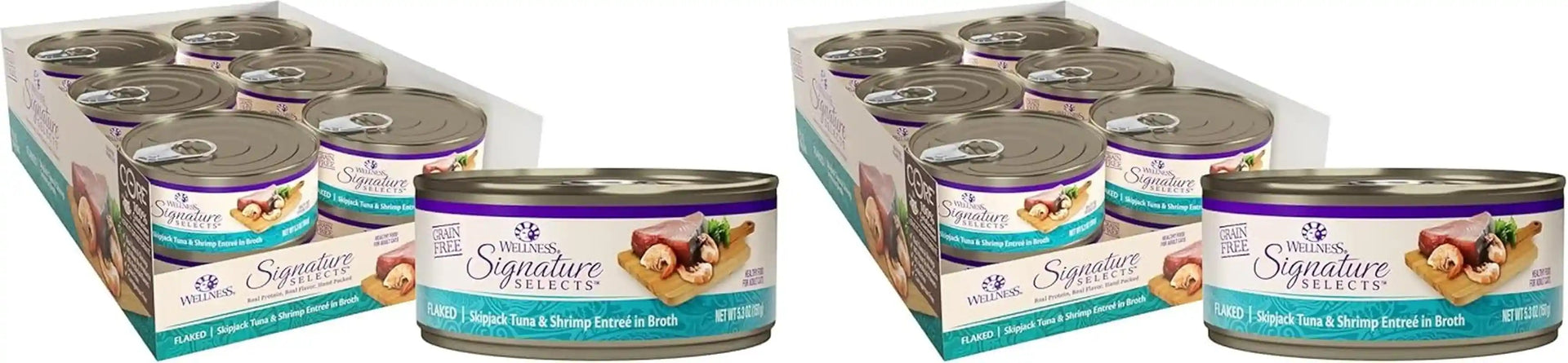 wellness-core-signature-selects-flaked-adult-canned-wet-cat-food-natural-protein-rich-grain-free-skipjack-tuna-and-wild-salmon-entree-recipe-2-8-oz-pack-of-12-cans