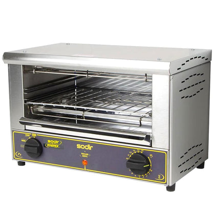 BAR-100/1 Sodir 18-Inch Countertop Single Shelf Grill Toaster Oven, Stainless Steel, 120V, NSF1