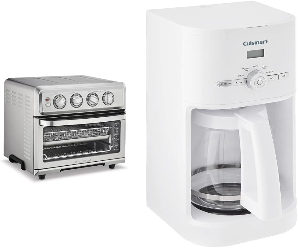 air-fryer-convection-toaster-oven-8-1-oven-with-bake-grill-broil-warm-options-stainless-steel-toa-70-dcc-1120-12-cup-classic-programmable-coffeemaker-white-12-cup-programmable