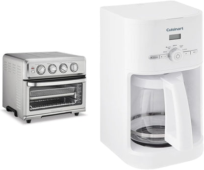 Air Fryer + Convection Toaster Oven, 8-1 Oven with Bake, Grill, Broil & Warm Options, Stainless Steel, TOA-70 & DCC-1120 12-Cup Classic Programmable Coffeemaker, White, 12-Cup, Programmable1