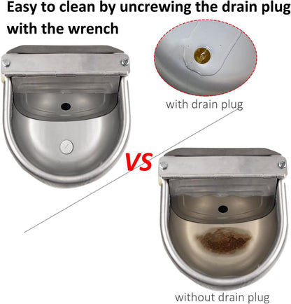 Automatic Dog Water Bowl Dispenser Large Size Pet Waterer Feeder Stainless-Steel Water Trough for Poultry and Small Livestock6