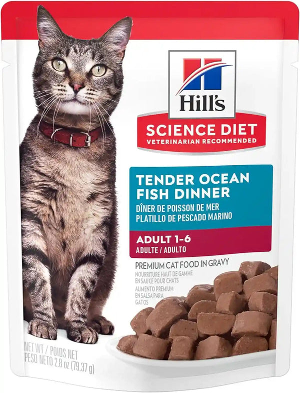 Hill'S Science Diet Adult 1-6 Wet Cat Food Variety Pack | #1 Veterinarian Recommended, Chicken, Tuna, & Ocean Fish, 2.8 Oz. Pouches, 12-Pack10