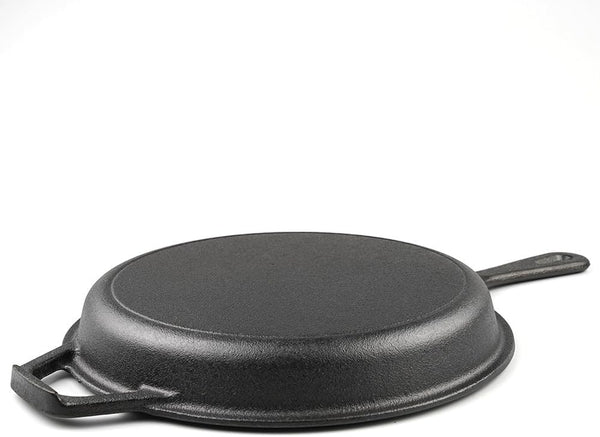 Cast Iron Double Dutch Oven Pot with Skillet Lid, Cast Iron Skillet 10 Inch & Dutch Oven 3 Quart for Grilling, Searing, Baking (3 Quarts)6
