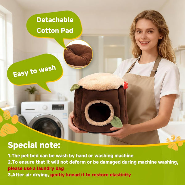 LYART Guinea Pig Hamster Bedding or Hideout for Mouse Mice Rat Ferret Bunny Fluff Bedding Bed House Cage Accessories, Dwarf Rabbits Hedgehog Bearded Dragon Warm Bedding Winter Nest Cave, Washable(2.L)6