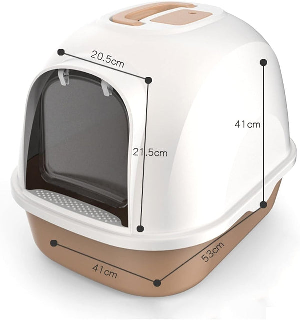 Dog Potty Training Toilet ﻿ Fully Enclosed Hooded ​Litter Pan with Front Entry Odor Close Door Cat Litter Box Scoop Supplie(A)2