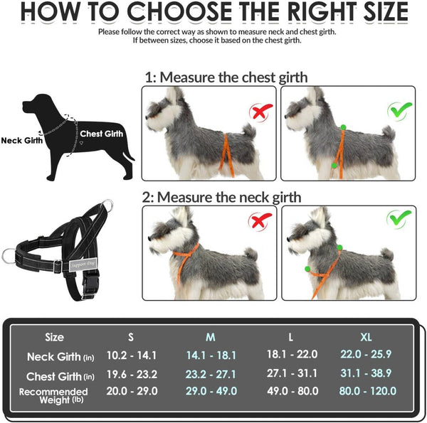 Slowton No Pull Dog Harness - Heavy Duty Dog Harness and Leash Set for Medium Large Dogs, Reflective Tactical Harness with Soft Padded and Front Clip for Easy Walk and Training (Black L)6