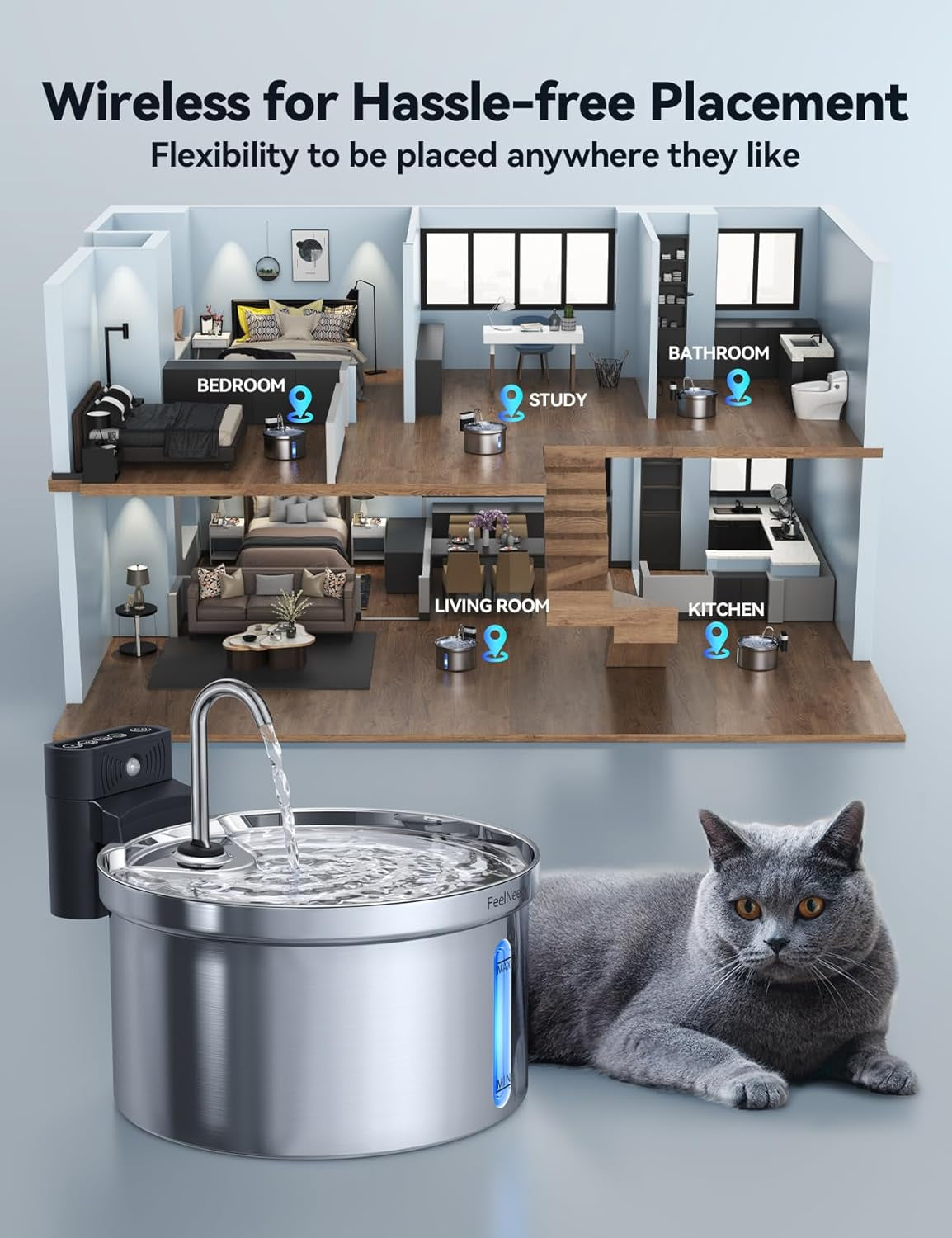 wireless-cat-water-fountain-water-battery-separation-feelneedy-stainless-steel-automatic-pet-water-dispenser-4000mah-battery-operated-water-fountains-for-cats-dogs-3-5l-118oz