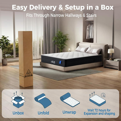 Queen Mattress, 12 Inch Queen Hybrid Mattress in a Box, Medium Firm with Upgraded Pocket Springs for Superior Motion Isolation, Strong Edge Support & Breathable Comfort6