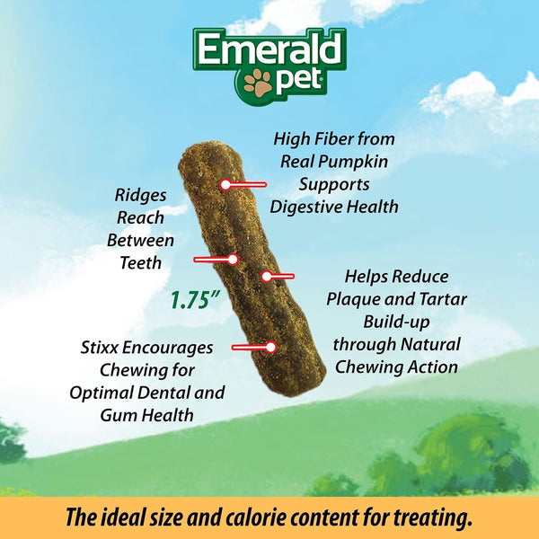 Emerald Pet Grain-Free Chicken Cat Dental Treats – Crunchy Dental Sticks for Cats to Clean Teeth, Reduce Plaque & Tartar, Freshen Breath – Pumpkin for Digestive Health, Natural Cat Chews, 3.6 Oz6