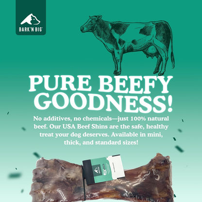 BARK'N BIG Beef Shin Bone Large Dogs Smoked Marrow Chew | Single Ingredient, Long Lasting, Natural Shank, Aggressive Chewers, Power Chewers, 1 Count4