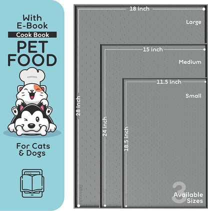Dog Food Mat - Raised Edges Dogs Mat for Food and Water Prevent Spill, Waterproof Cat Food Mats Protect Floors, Easy Clean Dog Bowl Mats for Food and Water, Silicone Pet Feeding Placemats2