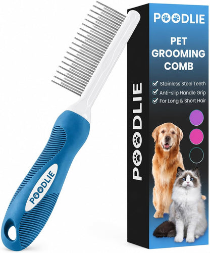 Poodle Dematting Fur Rake Comb Brush for Dogs and Cats - Long 2.5" Steel Safety Blades Metal Comb for Detangling Matted or Knotted Undercoat Hair11