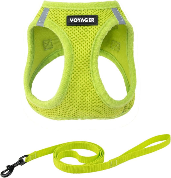 Voyager Step-In Pet Harness - All Weather Mesh, Adjustable Step in Harness for Cats and Dogs by Best Pet Supplies - 307 Set Moss Green, M10