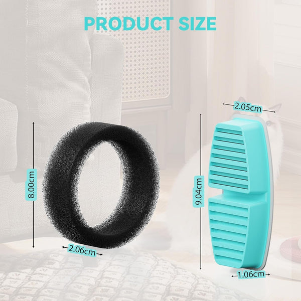 BEMOONY Cat Water Fountain Filters: Pet Water Fountain Replacement Filter | 12 Packs of Cat Fountain Filters (6 Carbon Filters + 6 Sponges) - Multiple Filtration Please Replace It Every 2-3 Weeks7