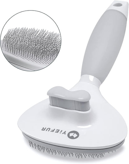 Cat Brush for Shedding, Self Cleaning Brush for Long & Short Hair Cats | Removes Loose Hair,Gentle Massage,For Indoor Cats,Reduces Shedding,Soft Rounded Tips,Ergonomic Silicone Handle,Easy Grooming1