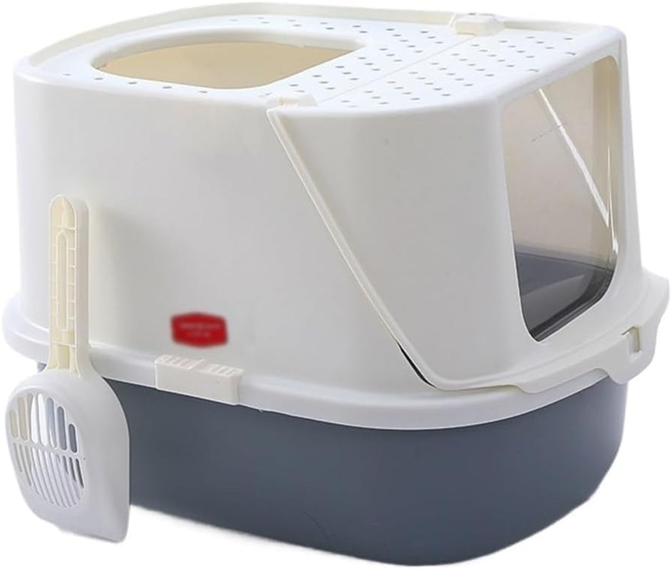 pet-supplies-cat-litter-box-with-scoop-enclosed-design-for-large-cats-easy-cleanpink