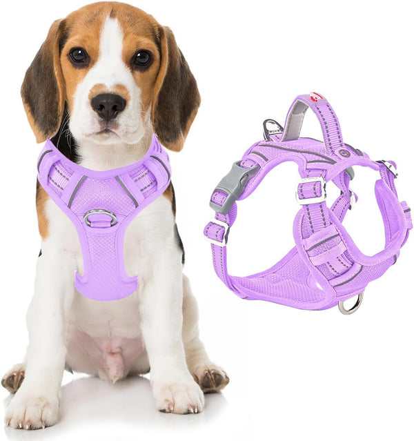 BARKBAY Dog Harness No Pull with ID Tag Pocket - Heavy Duty, Reflective, Easy Control for Large Dogs(Blue,L)75