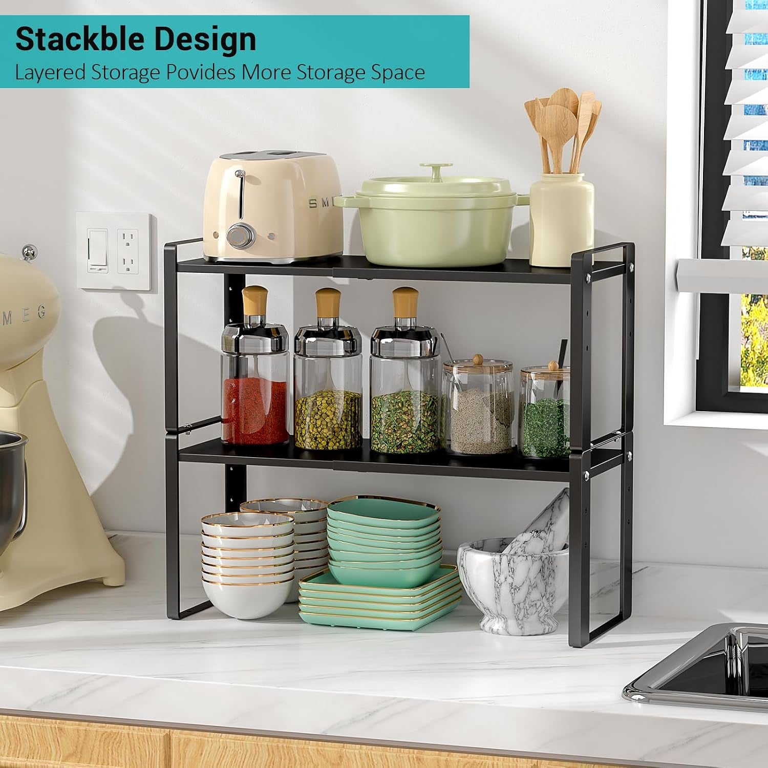 2-pack-expandable-cabinet-organizer-shelves-88lbs-high-weight-capacity-stackable-heavy-duty-metal-storage-rack-adjustable-cabinet-shelf-for-kitchen-pantry-cupboard-under-sink-black