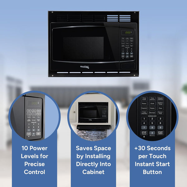 1.0 Cu. Ft. RV Microwave with Trim Kit, Black | 900W Cooking Power, 8 Express Cook Presets, 10 Power Levels, Instant Start3