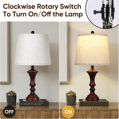 Retro Table Lamps Set of 2 Nightstand Lamp for Bedroom Vintage Rustic Table Lamps for Living Room Traditional Nightstand Bedside Lamps Bulb NOT Included4