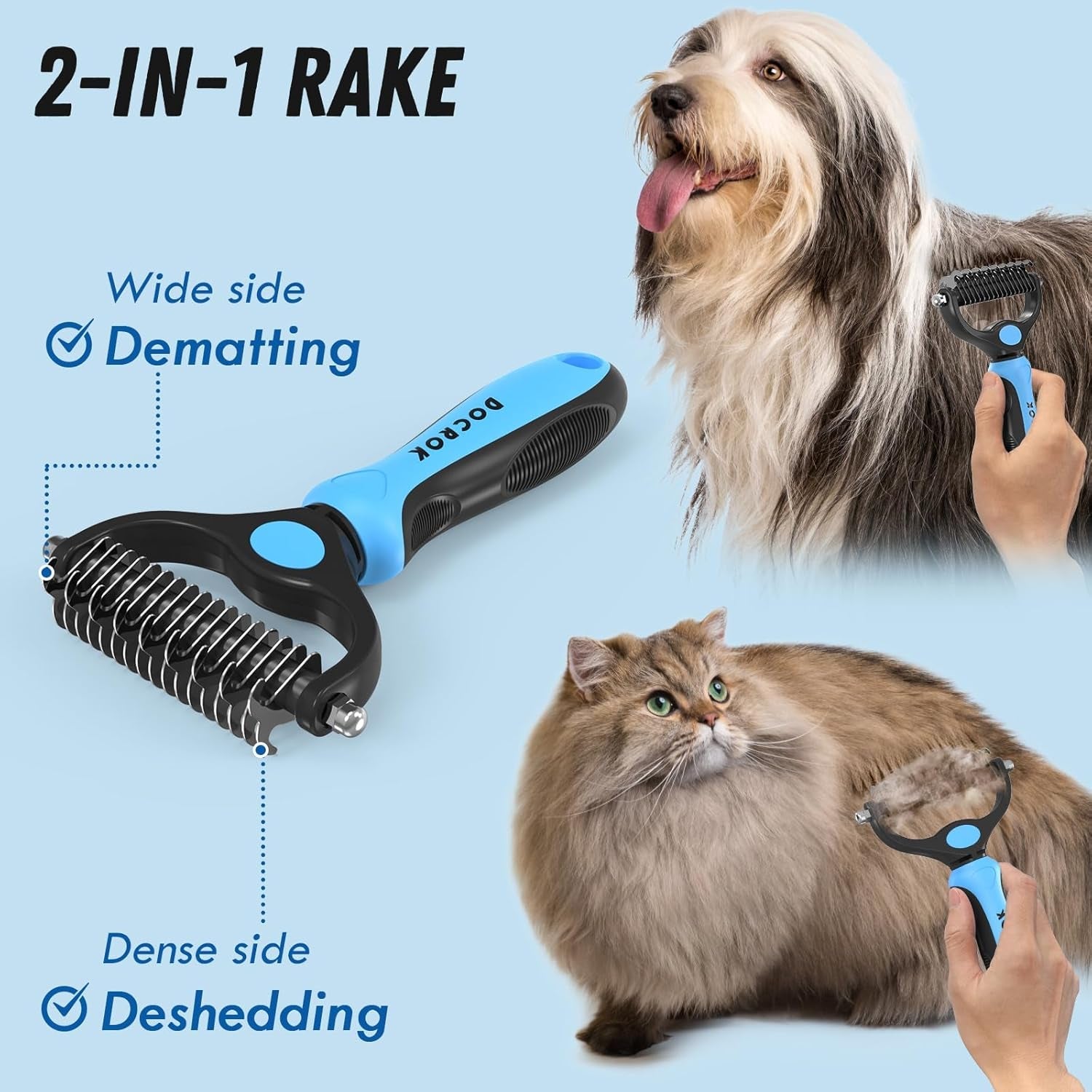 docrok-pet-grooming-combo-blue-deshedding-brush-with-metal-comb-for-detangling-and-dematting-long-matted-fur-on-cats-and-dogs