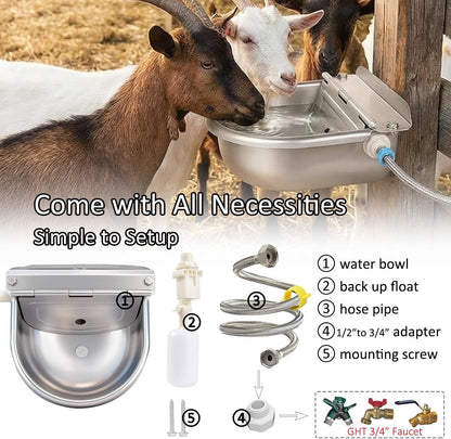 Automatic Water Dispenser for Dogs and Cats - Stainless Steel Dog Water Bowl Dispenser Outdoor Large Pets Waterer Feeder for Poultry and Livestock4
