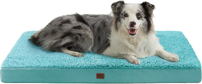EHEYCIGA Orthopedic Dog Bed Large with Removable Washable Cover,Grey,41X27 | Egg Crate Foam Support,Durable Oxford Fabric,Non-Slip Bottom,Machine Washable,Soft Waterproof Plush Pet Bed Mat for Crate33
