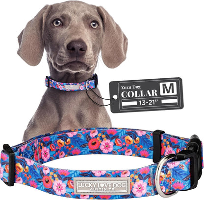 Lucky Love Dog - Easy Click Buckle Dog Collar with Leash Set Combo, Durable & Comfortable for Male & Female Dogs, Pet Collar for Medium Dogs, Secure Fit - Blackbird Combo, Medium49