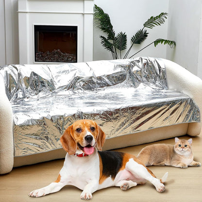 Kigley 2 Pcs Pet Deterrent Mat to Keep Dogs off Couch, Non-Electric Cat & Dog Deterrent Mat Pain Free Couch Covers to Keep Pets off Furniture Bed Indoor (72.05" × 56.30",Cream)9