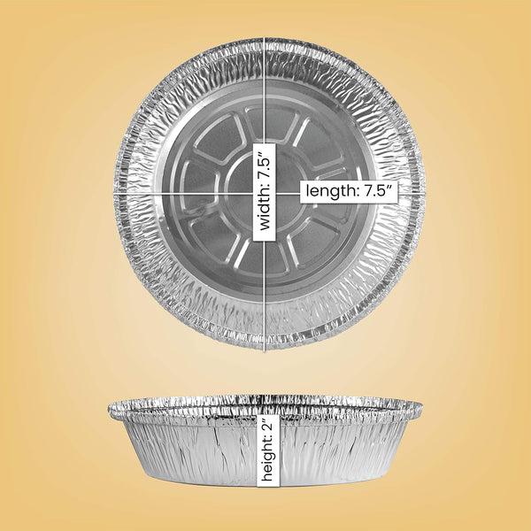 7'' Inch round Tin Foil Pans Disposable Aluminum Pack of 202