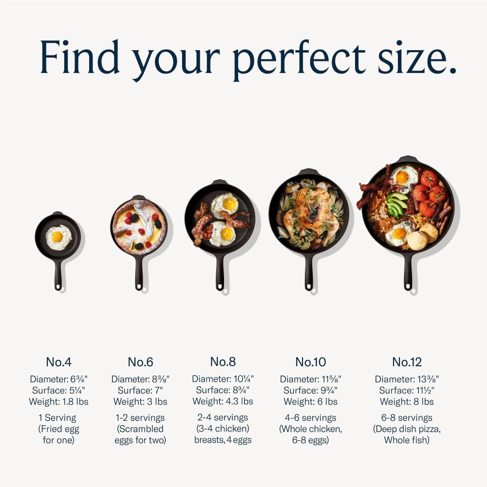 no-6-small-cast-iron-skillet-8-38-inch-pre-seasoned-pan-for-1-2-servings-lighter-smooth-made-in-usa