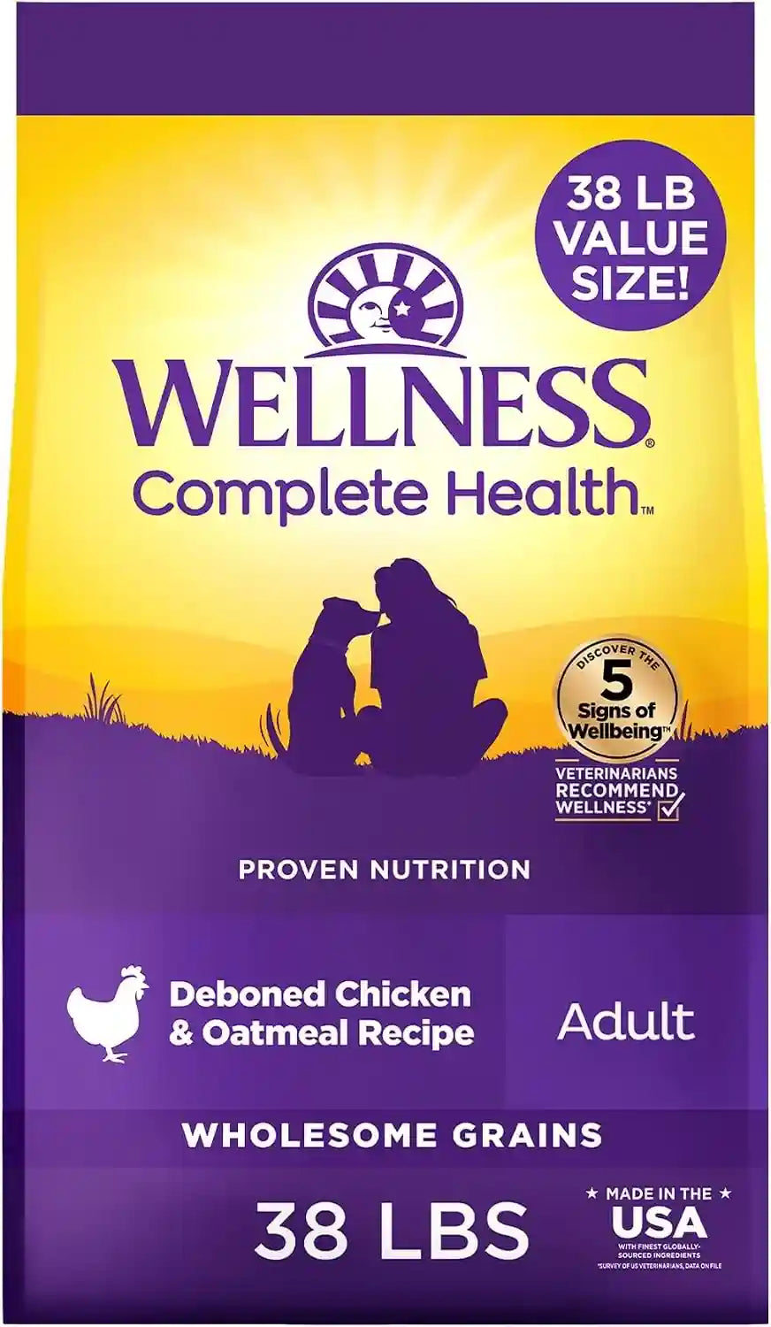 wellness-complete-health-adult-dry-dog-food-wholesome-grain-kibble-natural-chicken-and-oatmeal-recipe-30-lb-bag