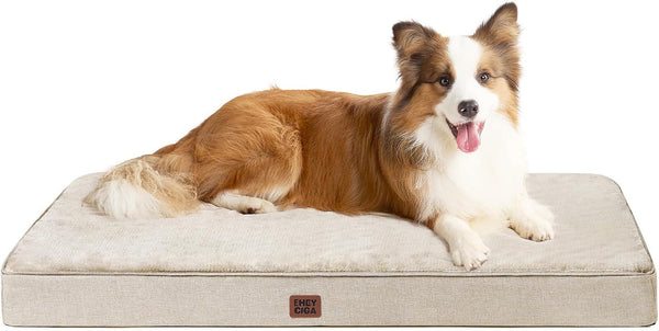 EHEYCIGA Medium Memory Foam Dog Crate Bed Washable, 30X20Inch, Grey | High Density Egg Crate Foam, Waterproof Liner, Removable Easy Clean Cover, Non-Slip Bottom, Fits Crate, Floor and Sofa25