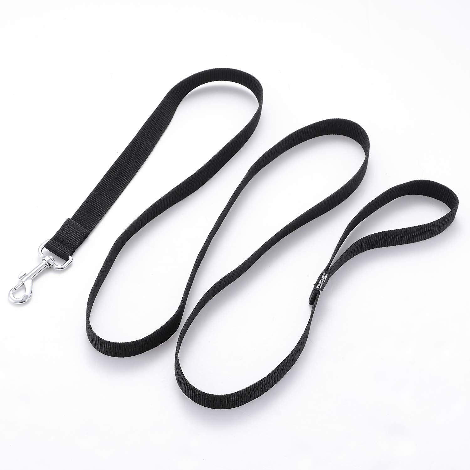 strong-durable-nylon-10ft-long-dog-training-leash-traction-rope-1-inch-wide-for-small-and-medium-dog-black-10-feet