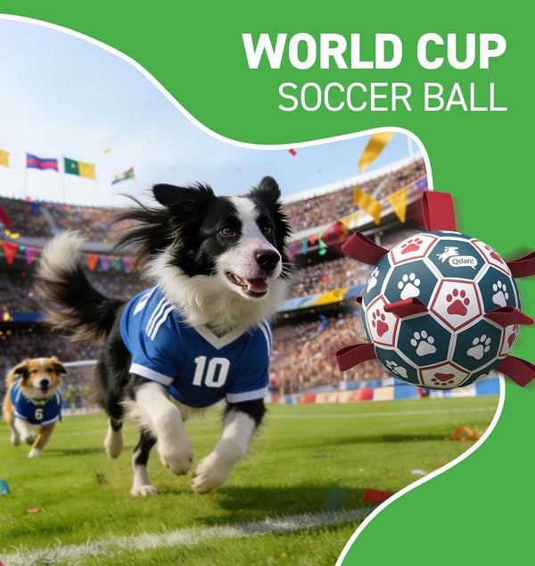 QDAN Dog Balls, 6 Inch Dog Soccer Ball with Straps, Herding Balls for Dogs | Outdoor Dog Toys Balls for 20-40 Lb Dogs, Puppy Ball to Keep Them Busy, Dog Pool Water Play Toy, Puppy Birthday Gifts3